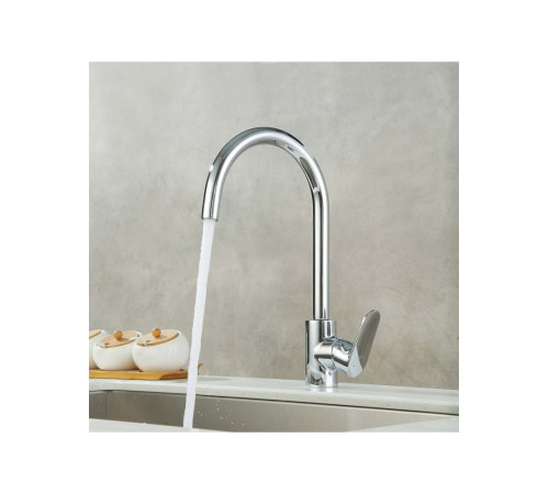 Смеситель для кухни Aquanet Ника полукруглый излив хром AQ1882CR