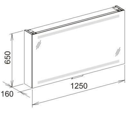 Шкаф зеркальный Keuco Edition 300 1250х650х160 мм 30202171201