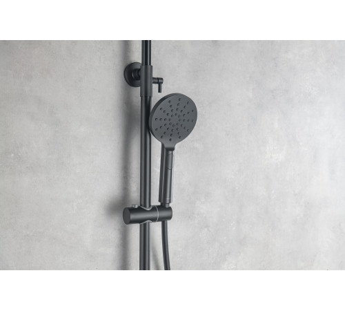 Душевая система Aquanet Вега Reno 3jet 250 мм матовый черный AQ2046MB