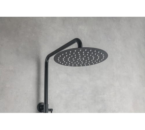 Душевая система Aquanet Вега Reno 3jet 250 мм матовый черный AQ2046MB