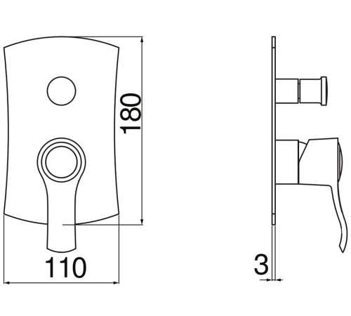 Смеситель для ванны TopZero Sofi внешняя часть SI98100/EBR