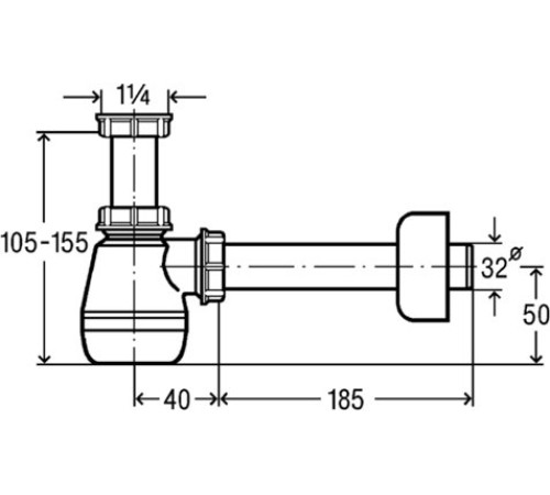 Сифон для биде Viega пластик 1 1/4 x 32 мм белый 120337