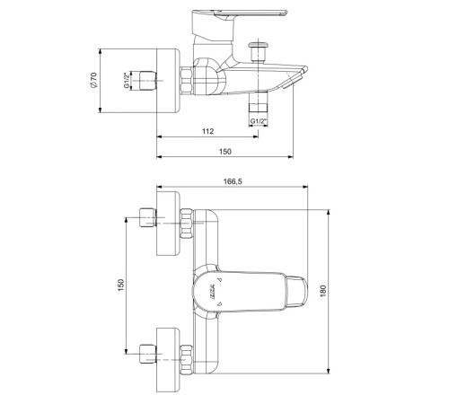 Смеситель для ванны VitrA Lia 102102888EX