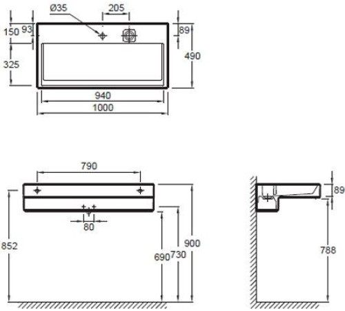 Раковина Jacob Delafon Terrace 100х49 см EXC112-00