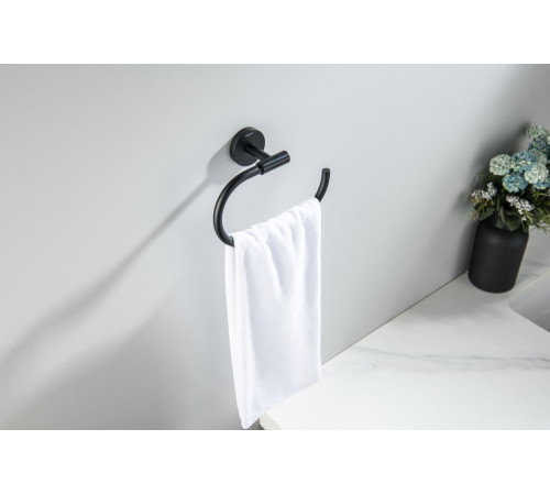 Полотенцедержатель Aquanet Оберон овальный матовый черный AQ4221MB