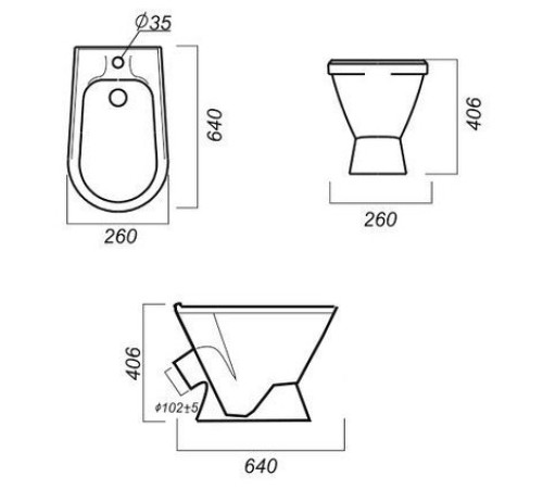 Биде напольное Sanita Самарское S1 белое BD.FS/Samarsky/C/WHT.G/S1