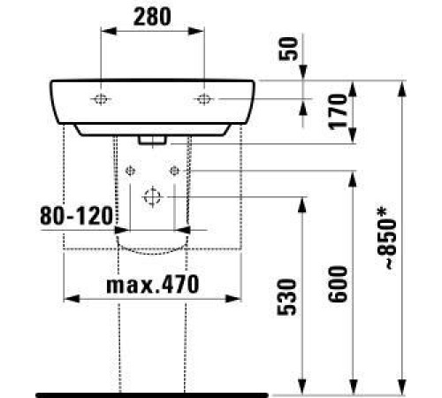 Раковина Laufen Pro A 550x480 мм 8.1895.1.000.104.1