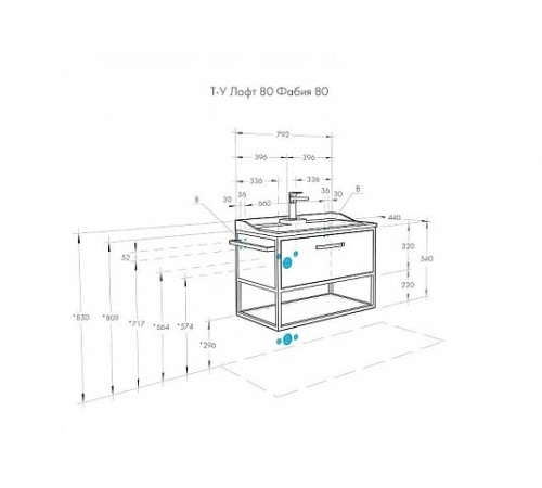 Комплект мебели для ванной AQUATON Лофт Фабрик 80 Дуб Эндгрейн с раковиной Фабиа 80 1A2424K1LTDU0