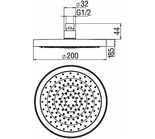 Верхний душ Webert 20 см WE00139/94CR