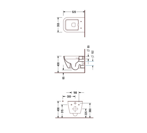 Унитаз подвесной Serel Rita RT26SL безободковый с сиденьем микролифт RT26SL