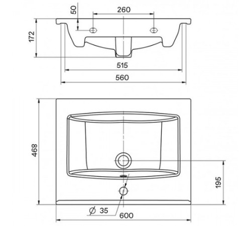 Умывальник Santek ЭЛИНА 60 см 1.WH50.1.606