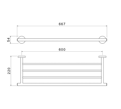 Полка для полотенец Aquanet Оберон шлифованное золото AQ4222BG
