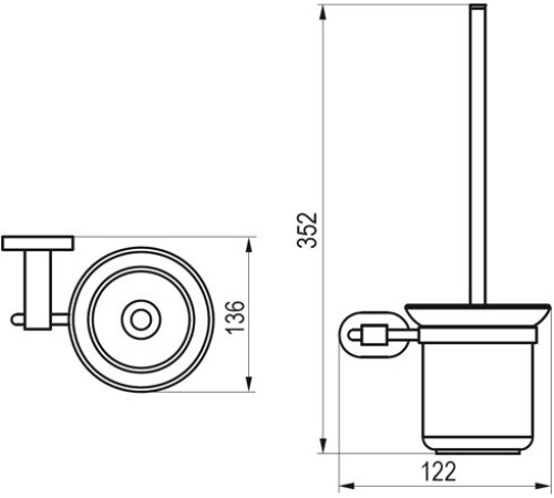 Держатель для туалетной щетки RAVAK Chrome CR 410.00 стекло X07P196