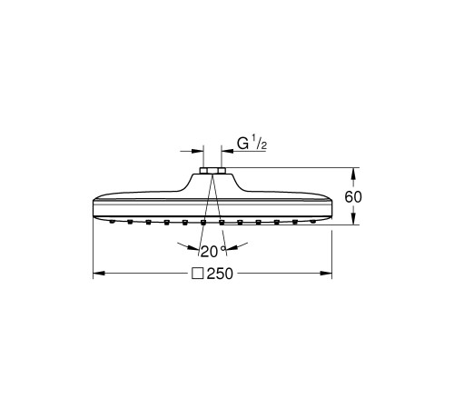 Верхний душ GROHE Tempesta 250 Cube квадратный хром 26681000