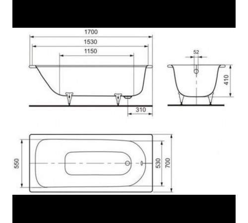 Ванна стальная KALDEWEI Eurowa 312-1 170х70 см 119812030001