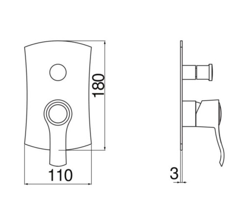 Смеситель для ванны TopZero Sofi внешняя часть SI98100/ECR