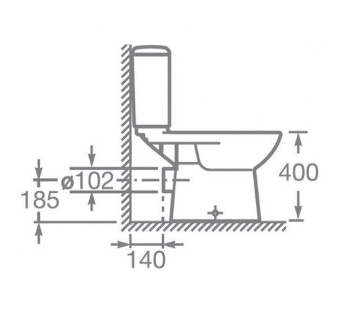 Унитаз-компакт Roca ACCESS горизонтальный выпуск с сиденьем SoftClose 34P23800Y