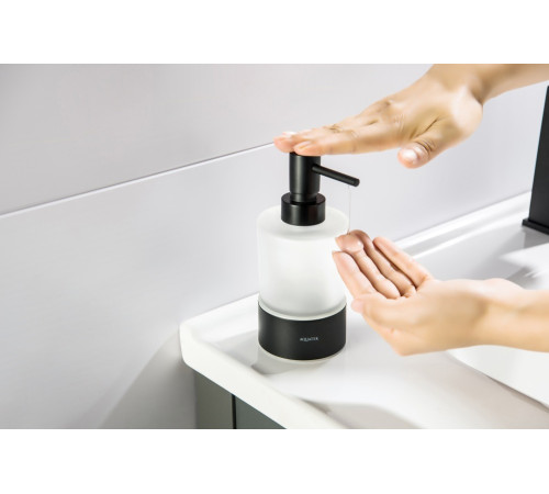 Дозатор для жидкого мыла настольный Aquatek Лира матовый черный AQ4429MB