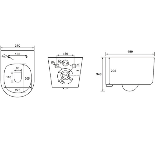 Комплект инсталляции 4 в 1 AQUATEK МИЯ с унитазом AQ2004-00 и сиденьем soft-close INS-0000012/KKI-0000002/KDI-0000022/AQ2004-00