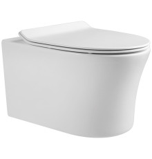 Унитаз подвесной Aquanet Ника безободковый с сиденьем микролифт 525х365х360 мм AQ2009-00