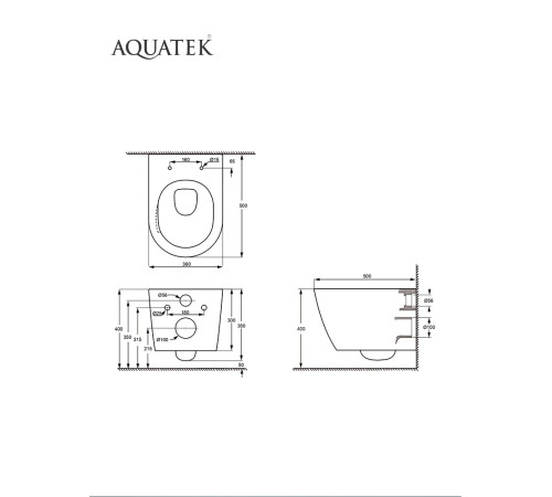 Комплект инсталляция с унитазом Aquatek Либерти 4 в 1 (INS-0000012, KKI-0000002, KDI-0000010, AQ1999T-00) ЛИБЕРТИ-010 4в1