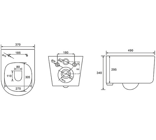 Комплект инсталляции Aquatek Мия рама Standard INS-0000012 и унитаз AQ2004-00 МИЯ