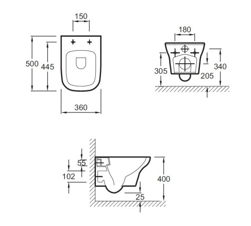 Унитаз подвесной с инсталляцией Jacob Delafon Vox сиденье микролифт без панели смыва E21772RU-00