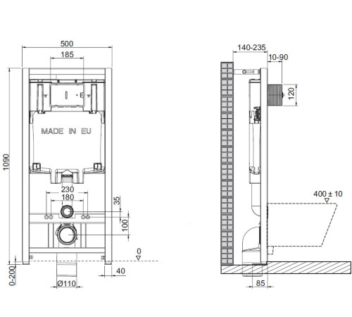 Унитаз подвесной с инсталляцией Jacob Delafon Vox сиденье микролифт без панели смыва E21772RU-00