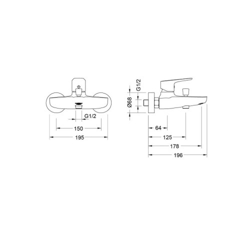Смеситель для ванны AQUATEK БЕТТА оружейная сталь AQ1140BGM