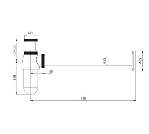 Сифон для раковины Aquatek матовый черный AQ6011MB