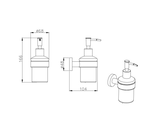 Дозатор для жидкого мыла Aquanet ВЕГА матовый черный AQ4005MB
