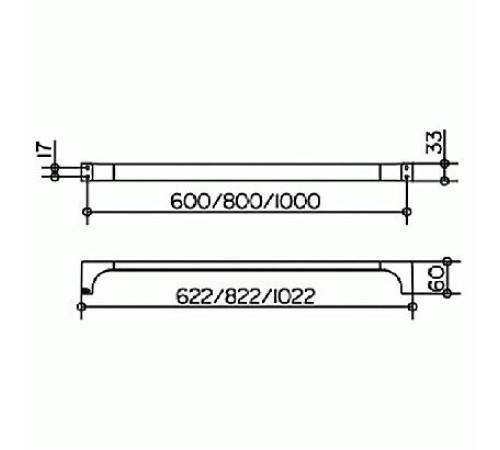 Полотенцедержатель Keuco Edition 11 600 мм хром 11101010600