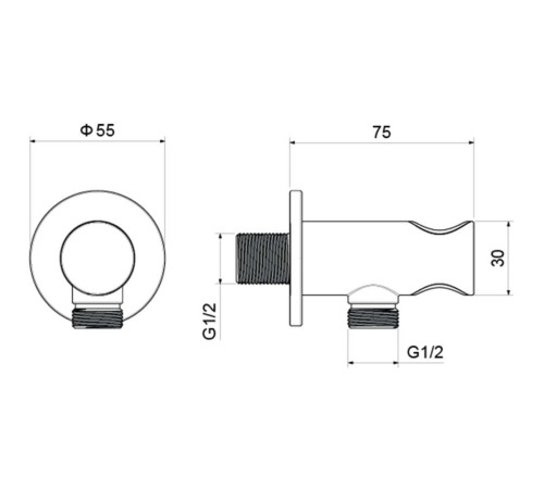 Шланговое подсоединение с держателем Aquanet AQ2464BG шлифованное золото AQ2464BG