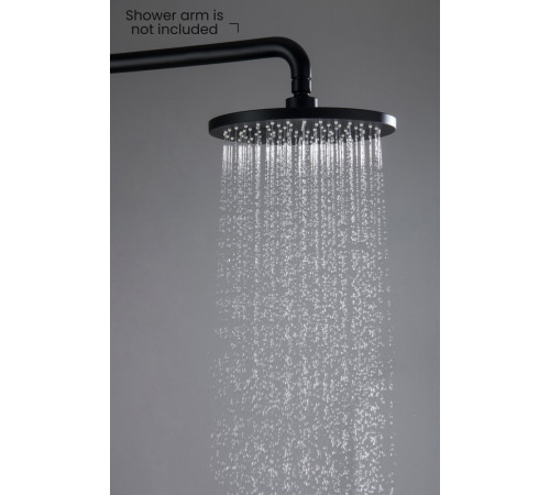 Верхний душ круглый Aquanet 220x12 мм матовый черный AQ2086MB