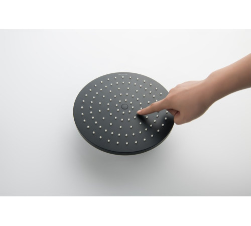 Верхний душ круглый Aquanet 220x12 мм матовый черный AQ2086MB