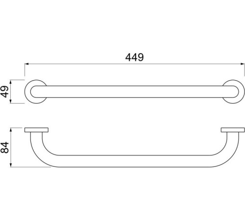 Поручень Aquatek 450 мм полированный хром AQ4995CR