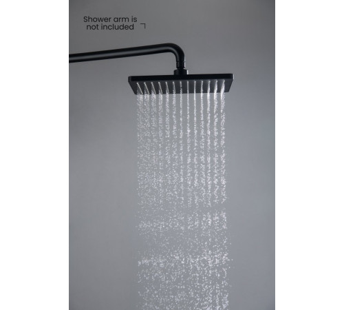 Верхний душ прямоугольный Aquanet 260x188x68 мм матовый черный AQ2087MB