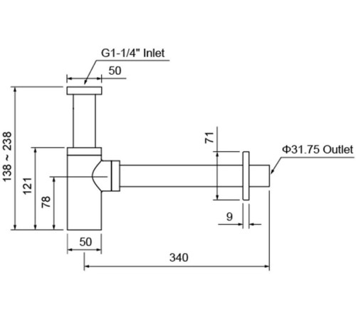 Сифон для раковины Aquatek матовый черный AQ6012MB