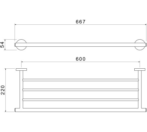 Полка для полотенец Aquanet Оберон хром AQ4222CR