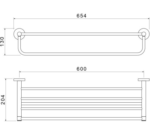 Полка для полотенец Aquanet Европа матовый черный AQ4115MB