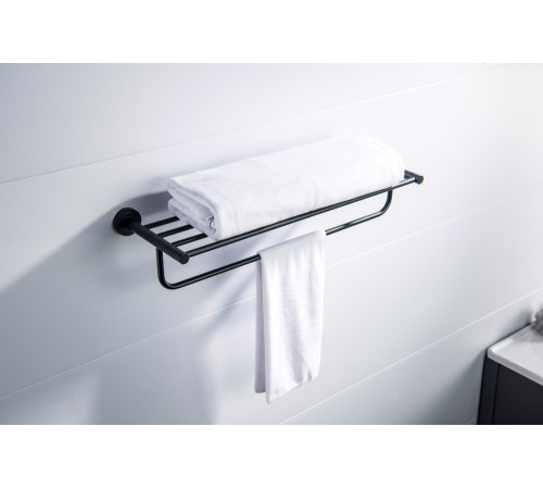 Полка для полотенец Aquanet Европа матовый черный AQ4115MB
