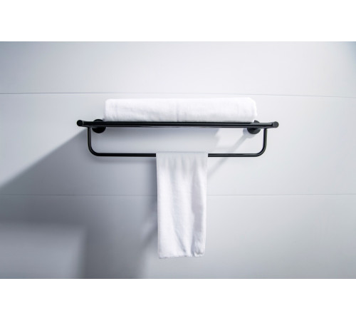 Полка для полотенец Aquanet Европа матовый черный AQ4115MB