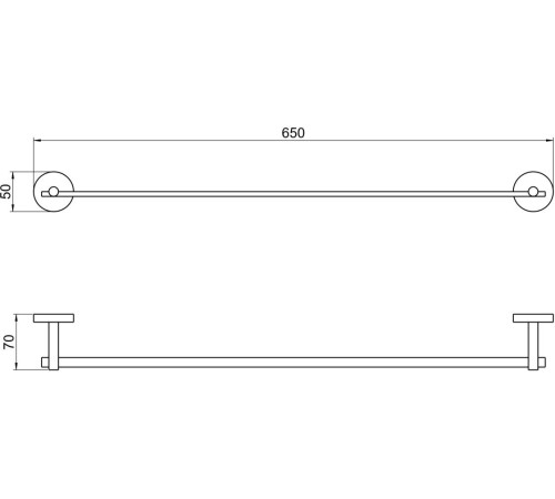 Полотенцедержатель Aquatek БЕТТА 600 мм хром AQ4614CR