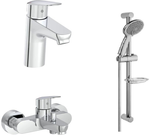 Набор смесителей 3 в 1 VitrA Flow Round (для раковины, для ванны, душевой гарнитур) A42302EXP