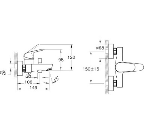 Набор смесителей 3 в 1 VitrA Flow Round (для раковины, для ванны, душевой гарнитур) A42302EXP