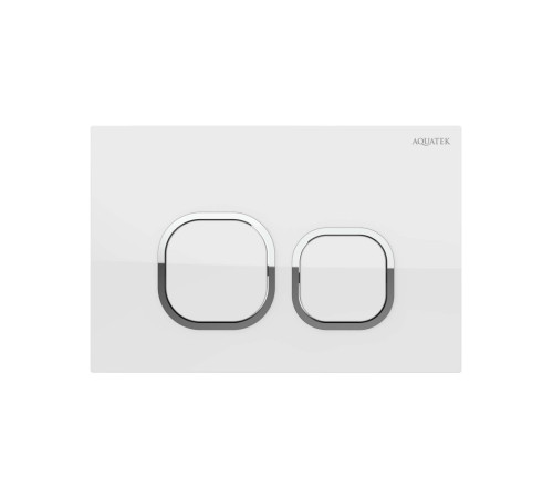 Панель смыва Kordi KDI-0000056 белый глянец ободок хром квадратные кнопки 162х244 мм KDI-0000056