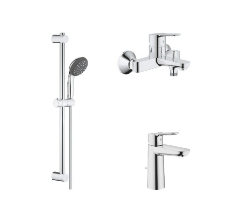 Набор смесителей 3 в 1 Grohe Start Edge и душевой гарнитур Vitalio Start хром 120210