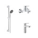Набор смесителей 3 в 1 Grohe Start Edge и душевой гарнитур Vitalio Start хром 120210