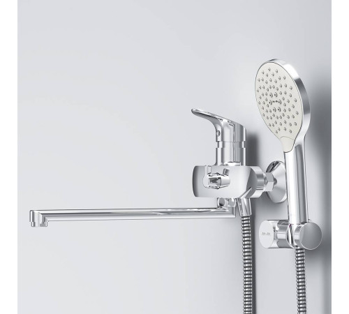 Смеситель для ванны и душа AM.PM Like с длинным изливом и душевым набором F8095000