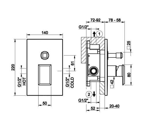 Смеситель для ванны встраиваемый Gessi Eleganza Antique Brass 46079-713